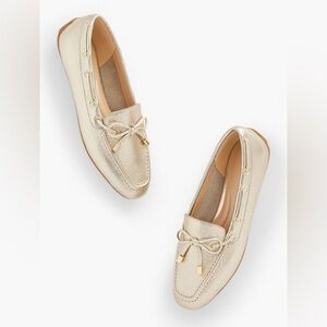 *NEW* Talbots Women’s Jessie Metallic Leather Driving Moccasins, Size 9
